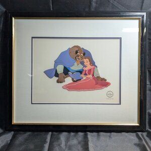 Original WALT DISNEY Beauty & Beast Cozy Couple 5000 Serigraph SeriCel Cel Cell